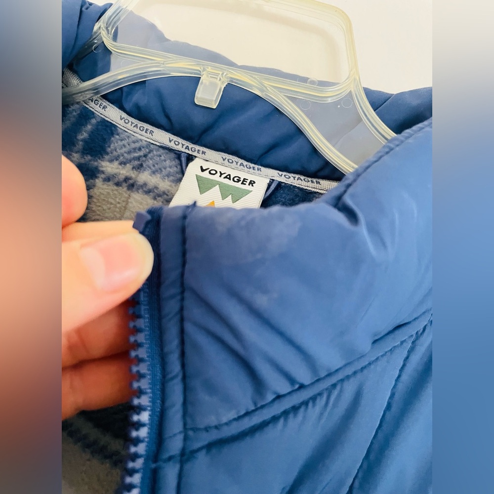 Utilitarian Voyager Blue Quilted Puffer Jacket Fleece Lined Men’s Medium - Picture 11 of 14